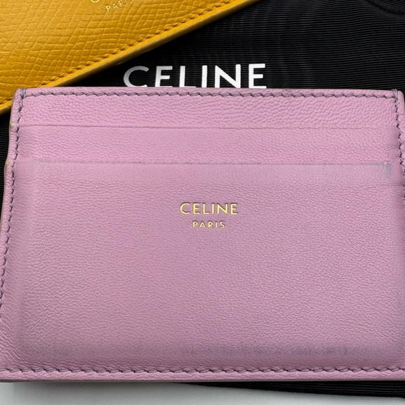 Celine Yellow and Pink Leather Card Holders - Picture 2 of 7
